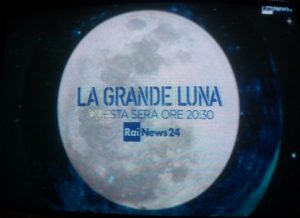 Passaggio pubblicitario per lo speciale "La grande Luna" di RaiNews 24 del 14 novembre.