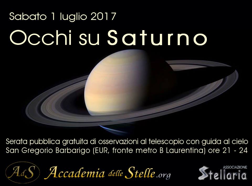 La locandina della nostra manifestazione ha giustamente reso omaggio all'associazione che ha ideato e promosso Occhi su Saturno, l'Associazione  Stellaria.  È stata copertina della nostra pagina Facebook: https://www.facebook.com/accademia.dellestelle/photos/655621014633305
