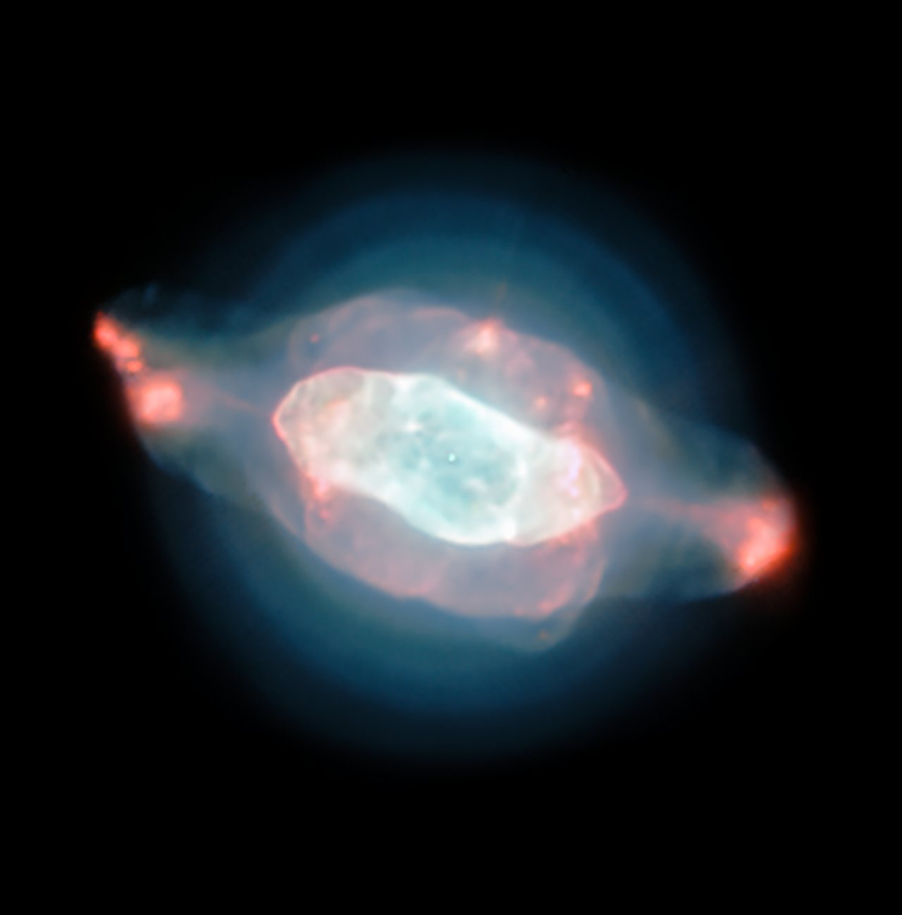 The spectacular planetary nebula NGC 7009, or the Saturn Nebula, emerges from the darkness like a series of oddly-shaped bubbles, lit up in glorious pinks and blues. This colourful image was captured by the powerful MUSE instrument on ESO’s Very Large Telescope (VLT), as part of a study which mapped the dust inside a planetary nebula for the first time.