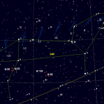 Mappa per trovare la cometa Nishimura nella costellazione del Leone a inizio settembre