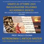 Locandina della conferenza di inaugurazione dell'anno accademico UniTre 2024-2025