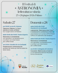 II Festival Astronomia a Paliano - programma generale